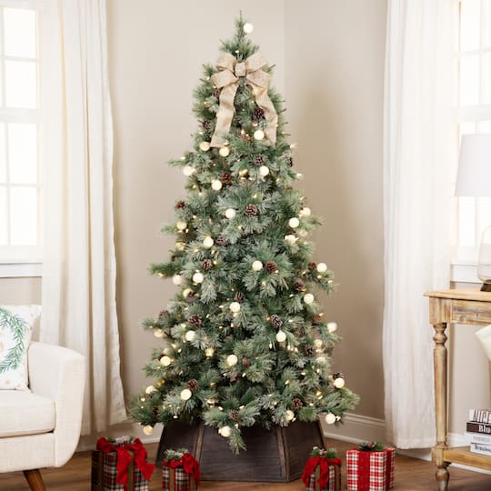 6.5Ft Pre-Lit Artificial Bottle Brush Christmas Tree, Warm White LED Lights By Northlight in Green | 6.5 ft | Michaels®